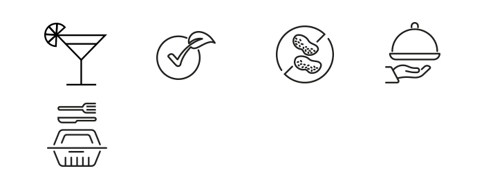 détenteur d'un permis d'alcool, options végétariennes, options sans allergènes, avec service, boîtes-repas